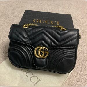 Gucci Black Quilted Leather Crossbody Bag